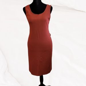 Forever 21 Bodycon Midi Dress – Women’s Large, Rust Brown